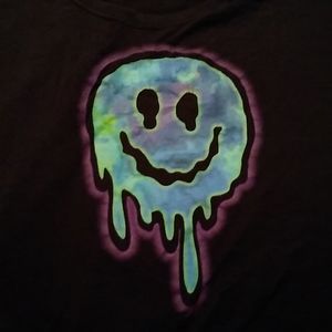 Black melty smiley face